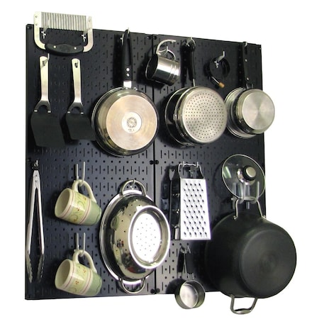 Commercial Kitchen Pegboard Rack, Black/White MPN:35-IKTH-200-BW