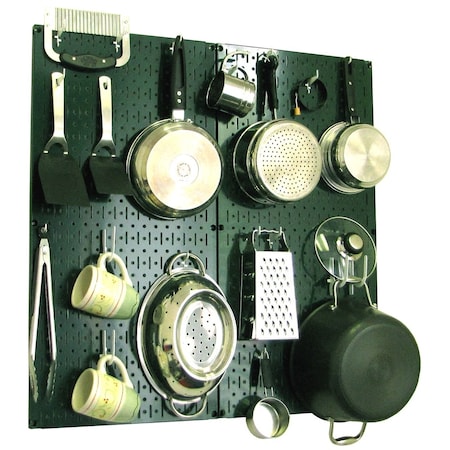 Commercial Kitchen Pegboard Rack, Green/White MPN:35-IKTH-200-GNW