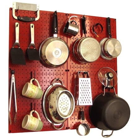 Commercial Kitchen Pegboard Rack, Red/Black MPN:35-IKTH-200-RB