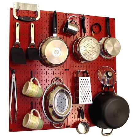 Commercial Kitchen Pegboard Rack, Red/Blue MPN:35-IKTH-200-RBU
