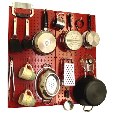 Commercial Kitchen Pegboard Rack, Red/White MPN:35-IKTH-200-RW