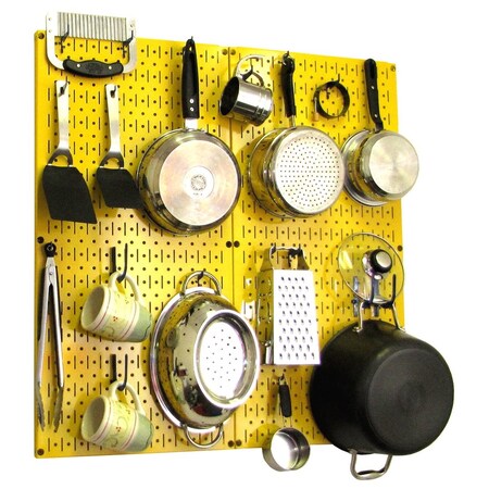 Commercial Kitchen Pegboard Rack, Yellow/Blue MPN:35-IKTH-200-YBU
