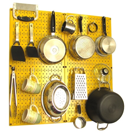 Commercial Kitchen Pegboard Rack, Yellow/White MPN:35-IKTH-200-YW