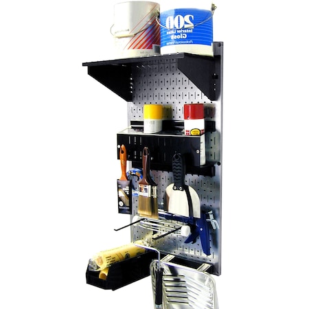 Industrial Pegboard Paint Organizer - Steel Peg Board MPN:35-IPST-100-GVB