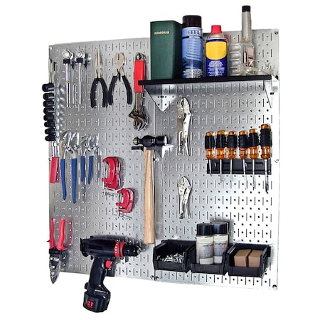 Industrial Pegboard Utility Kit, Galvanized and Black MPN:35-IWGL-200-GVB