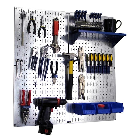 Industrial Pegboard Utility Kit, Galvanized and Blue MPN:35-IWGL-200-GVBU