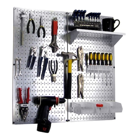 Industrial Pegboard Utility Kit, Galvanized and White MPN:35-IWGL-200-GVW