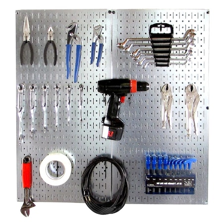 Industrial Pegboard Starter Kit, Pegboard with Hooks MPN:35-IWGL-210 GVB