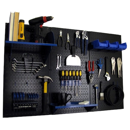 Standard Industrial Pegboard Kit, Black/Blue MPN:35-IWRK-400-BBU