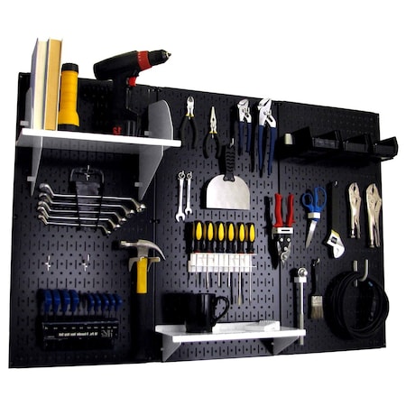 Standard Industrial Pegboard Kit, Black/White MPN:35-IWRK-400-BW