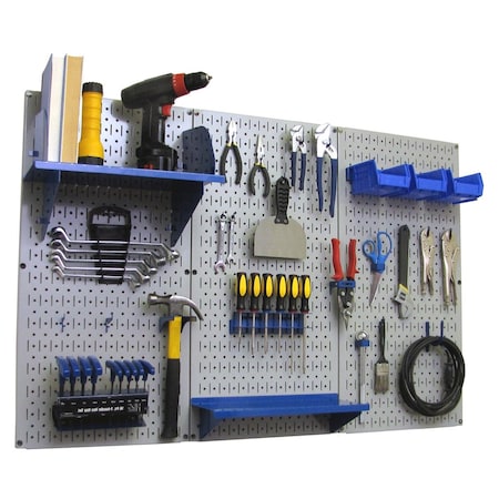Standard Industrial Pegboard Kit, Grey/Blue MPN:35-IWRK-400-GBU