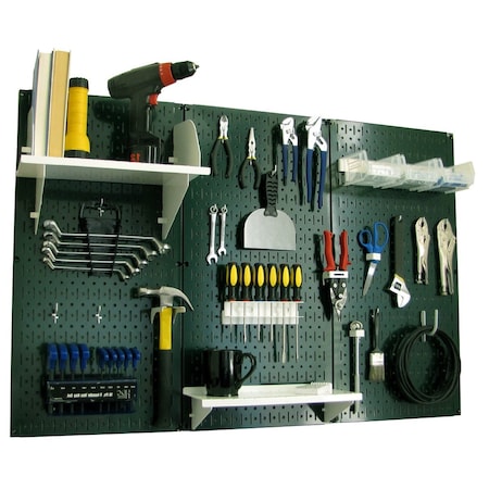 Standard Industrial Pegboard Kit, Green/White MPN:35-IWRK-400-GNW