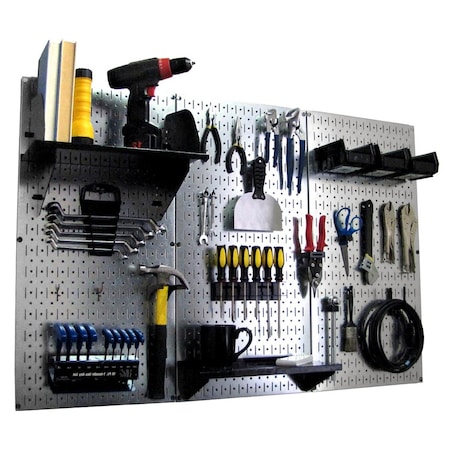 Standard Industrial Pegboard Kit, Galv/Black MPN:35-IWRK-400-GVB