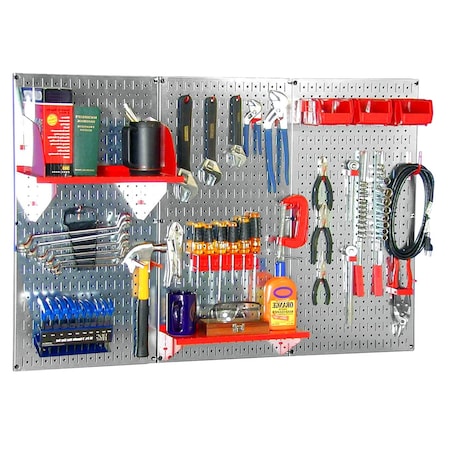 Standard Industrial Pegboard Kit, Galv/Red MPN:35-IWRK-400-GVR