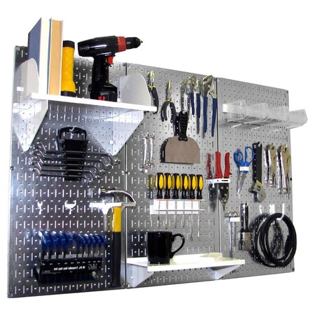 Standard Industrial Pegboard Kit, Galv/White MPN:35-IWRK-400-GVW