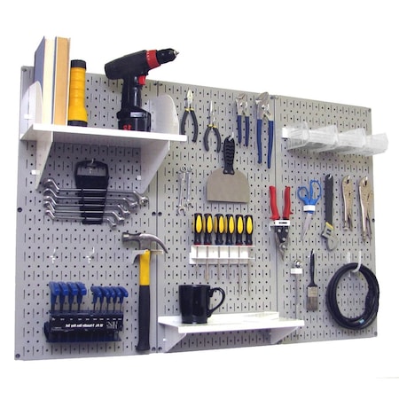 Standard Industrial Pegboard Kit, Grey/White MPN:35-IWRK-400-GW