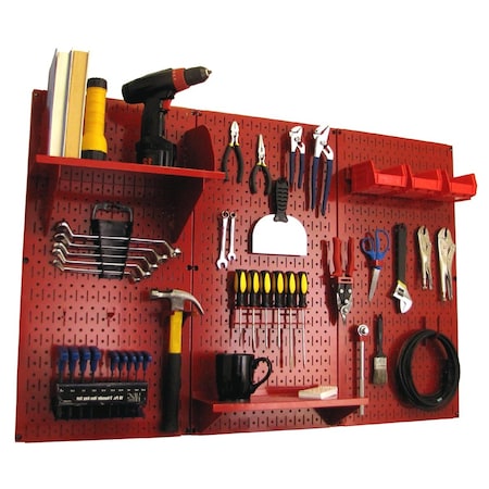 Standard Industrial Pegboard Kit, Red/Red MPN:35-IWRK-400-RR