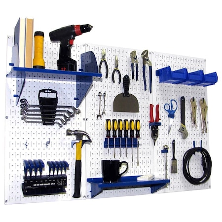 Standard Industrial Pegboard Kit, White/Blue MPN:35-IWRK-400-WBU