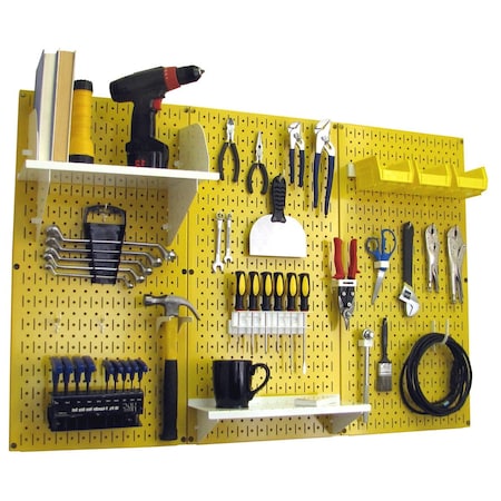 Standard Industrial Pegboard Kit, Yellow/White MPN:35-IWRK-400-YW