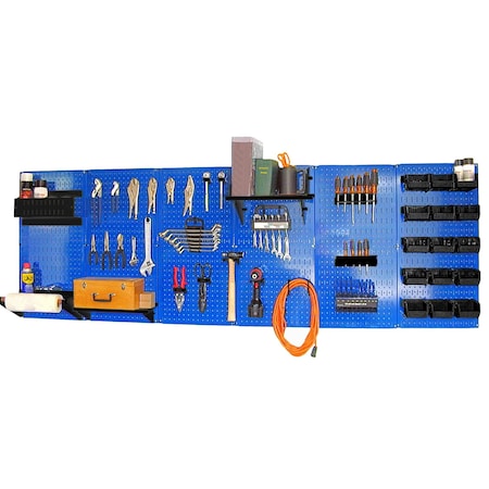 Expanded Industrial Pegboard Kit, Blue/Black MPN:35-IWRK-800-BUB