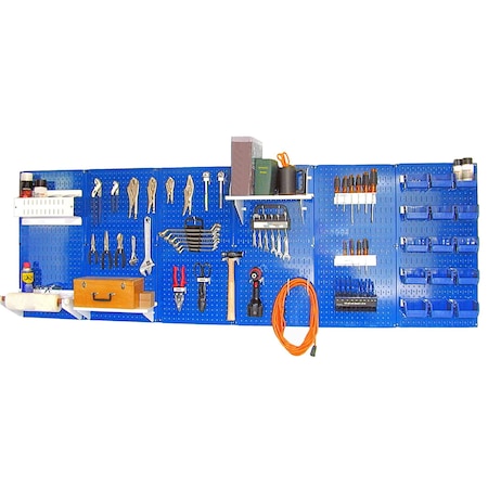 Expanded Industrial Pegboard Kit, Blue/White MPN:35-IWRK-800-BUW