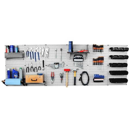 Expanded Industrial Pegboard Kit, Grey/Black MPN:35-IWRK-800-GB