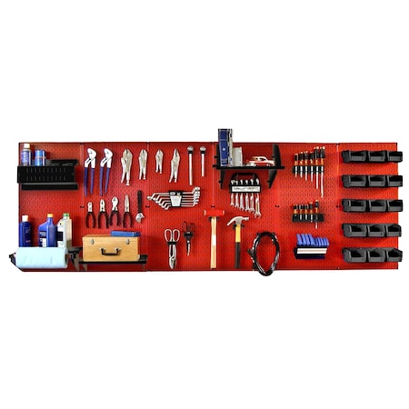 Expanded Industrial Pegboard Kit, Red/Black MPN:35-IWRK-800-RB