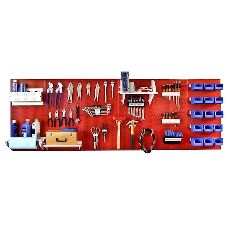 Expanded Industrial Pegboard Kit, Red/White MPN:35-IWRK-800-RW