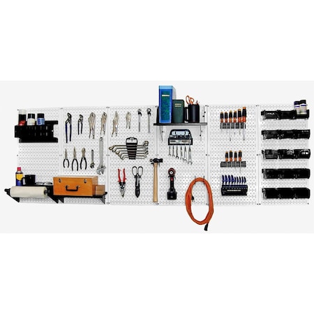 Expanded Industrial Pegboard Kit, White/Black MPN:35-IWRK-800-WB