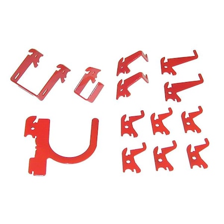 Slotted Tool Board Hook Kit, 13 Piece, Red MPN:35-K-BASRD