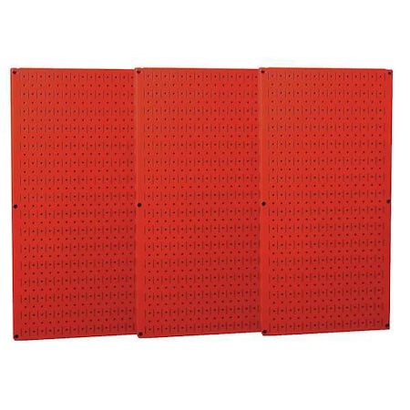 Pegboard Panel, Round 1/4 in Holes, 1 in Hole Spacing, 32 in H x 48 in W x 3/4 in D, Red MPN:35-P-3248RD