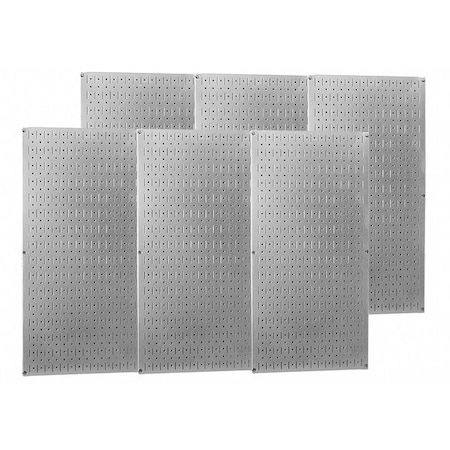 Pegboard Panel, Round 1/4 in Holes, 1 in Hole Spacing, 32 in H x 96 in W x 3/4 in D, Silver MPN:35-P-3296GV
