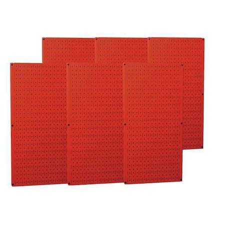 Pegboard Panel, Round 1/4 in Holes, 1 in Hole Spacing, 32 in H x 96 in W x 3/4 in D, Red MPN:35-P-3296RD