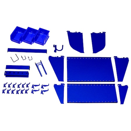 Workstation Slotted Accessory Kit, Blue Peg Hooks MPN:35-K-WRKBU
