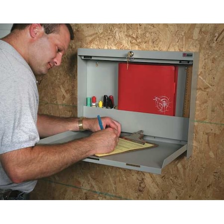 Wall Mounted Desk, 20x16-3/8x3-3/8 In, Red MPN:WW-100-T27