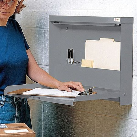 Wall Mounted Desk, 20x13-1/2x3-3/8In, Gray MPN:WW-100SC-T47