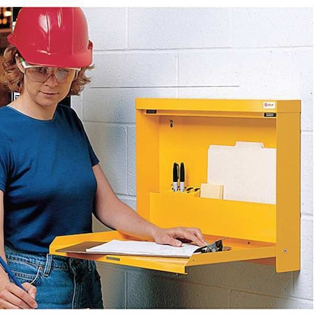 Wall Mounted Desk, 20x16-3/8x3-3/8 In, Yel MPN:WW-101-T93