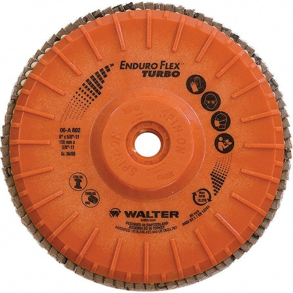 Flap Disc: 5/8-11 Hole, 36 & 60 Grit, Ceramic, Type 28 MPN:06A602