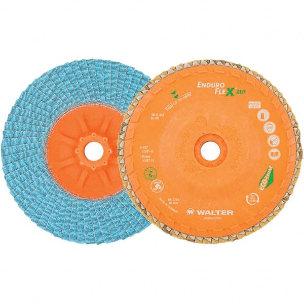 Flap Disc: 5/8-11 Hole, 60 Grit, Zirconia Alumina, Type 27 MPN:06U456
