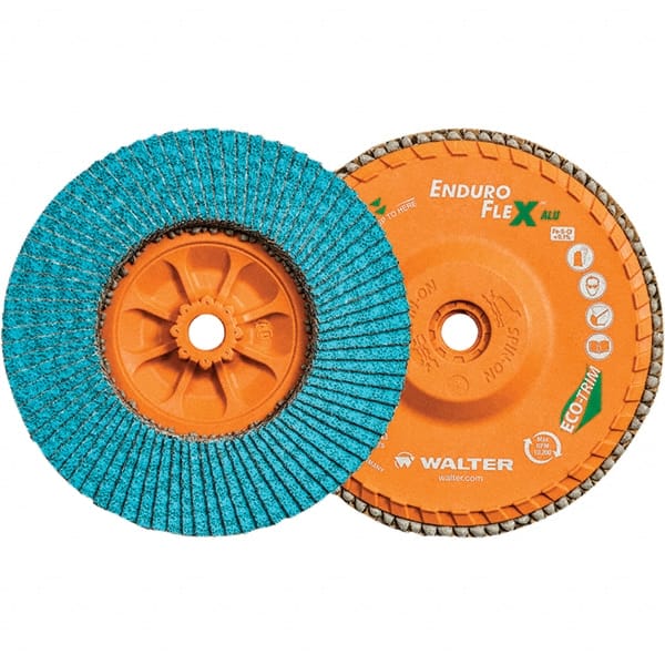 Flap Disc: 5/8-11 Hole, 60 Grit, Zirconia Alumina, Type 27 MPN:06U606