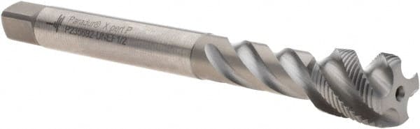 Spiral Flute Tap: 1/2-28, UNEF, 4 Flute, Modified Bottoming, 2B Class of Fit, Cobalt, Bright/Uncoated MPN:6244772