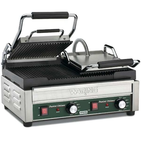 Ribbed Plates Dual Panini Grill 240V, 3200 Watts MPN:WPG300