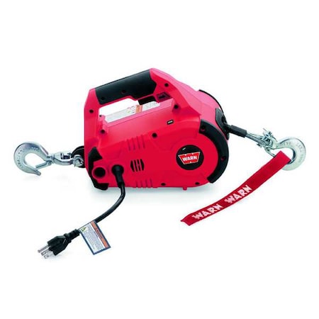 Portable Electric Winch, 115V AC, 7.7 A, Red MPN:885000