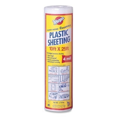 10'X25' 4 Mil Clear Carry-Home Coverall Plastic MPN:4CH10-C