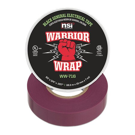 Electrical Tape, Vinyl, 7 mil, Purple MPN:WW-716-VT