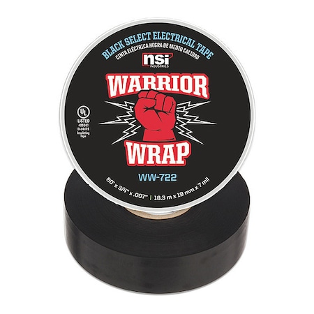 Electrical Tape, 7 mil, Black MPN:WW-722