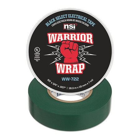 Electrical Tape, 7 mil, Green MPN:WW-722-GN