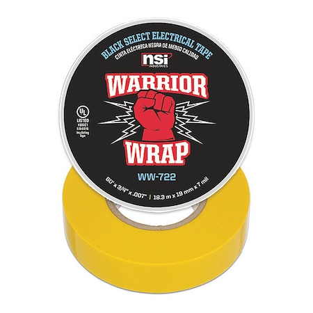 Select Electrical Tape, 7 mil, Yellow MPN:WW-722-YL