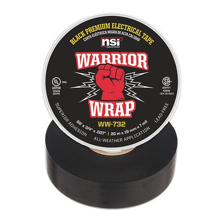 Electrical Tape, 7 mil, Black MPN:WW-732
