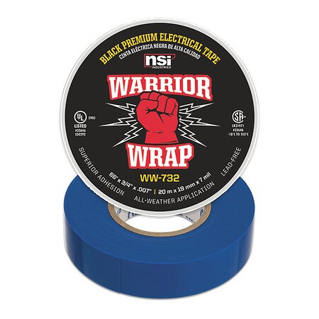 Electrical Tape, 7 mil, Blue MPN:WW-732-BL